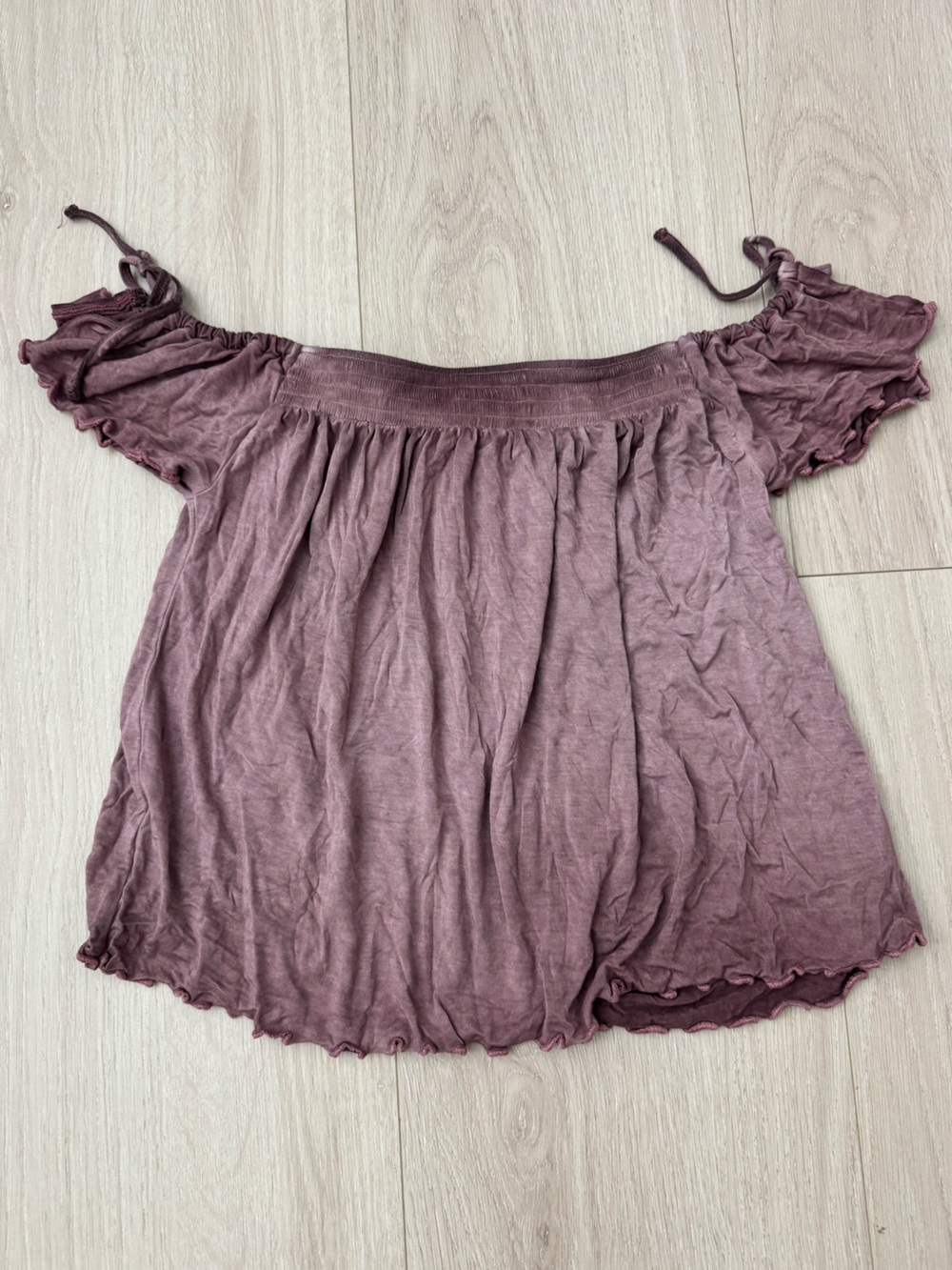 2017 American Eagle Outfitters Off-Shoulder Ruffle Top - Mauve